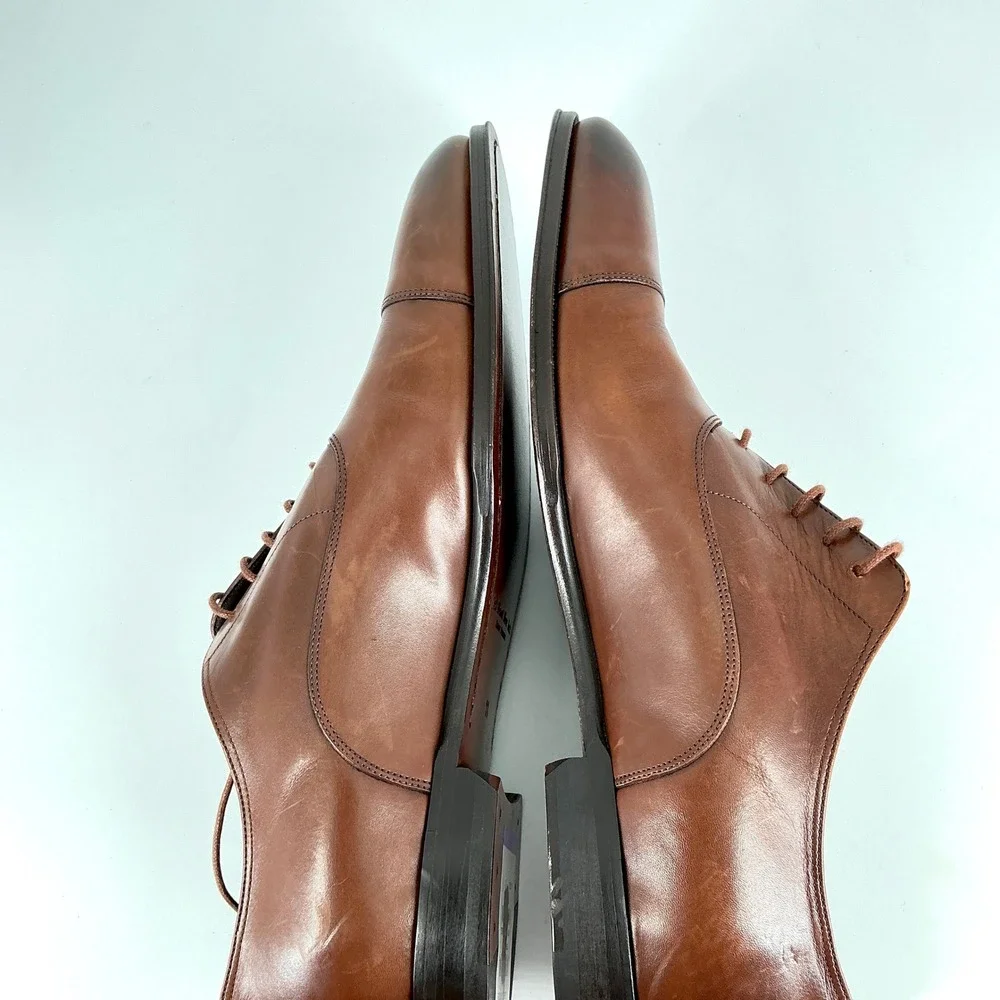 To Boot New York Size 11 Brown Leather Cap Toe Oxford Shoes NEW Nico $450